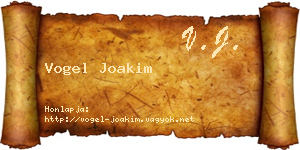 Vogel Joakim névjegykártya